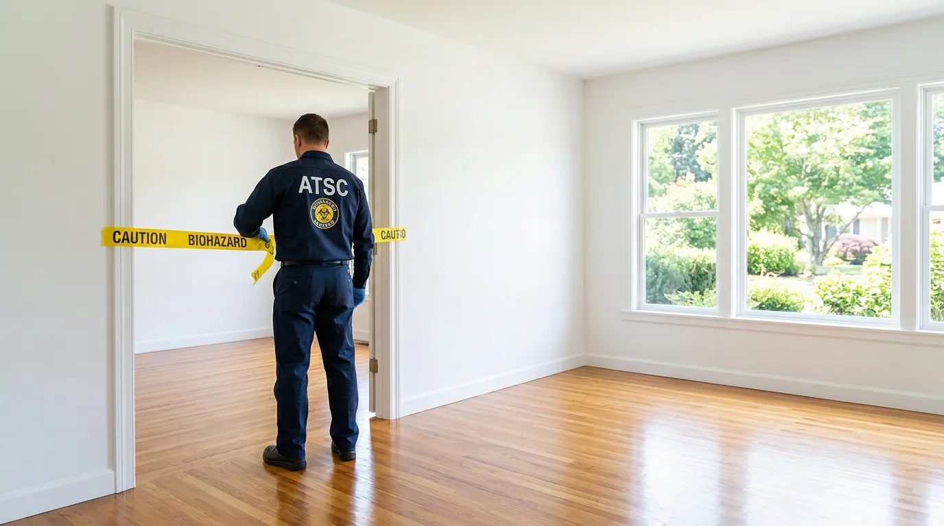 Certified biohazard cleanup crew performing Decomposition Cleanup in Plaistow